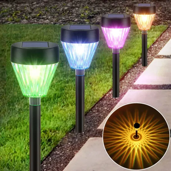 2023 Nouvelle décoration ABS rechargeable à énergie solaire éclairage paysager RVB lampe de jardin solaire LED piquet de diamant lumière extérieure IP65 étanche lumière de voie solaire