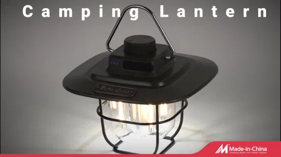 Lanterne lumineuse de camping rétro à LED rechargeable à intensité variable Yichen