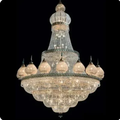 Prix ​​d'usine luxe personnalisé grand Style islamique Antique lustre en cristal éclairage suspendu